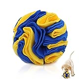 WishLotus Dog Snuffle Ball, Interactive Dog Toys Ball, Dog Brain Stimulating Puzzle Toys for Dogs, Enrichment Game Feeding Mat Slow Feeder Stress Relief Toy (Yellow+Blue)
