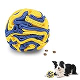 LuckyOpt Snuffle Ball for Dogs, 7.8In Felt Cloth Dog Snuffle Ball for Small to Medium-Sized Dogs, Colorful Dog Puzzle Toys to Reduce Stress & Relieve Boredom, Enhance Foraging Skills (Blue+Yellow)